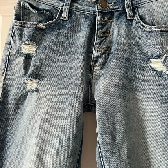 Distressed Flared Women's Jeans - Picture 3 of 5
